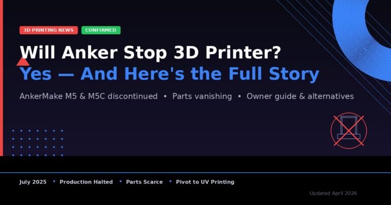 Will Anker Stop 3D Printer – Confirmed: AnkerMake M5 and M5C discontinued, parts vanishing, owner guide and alternatives