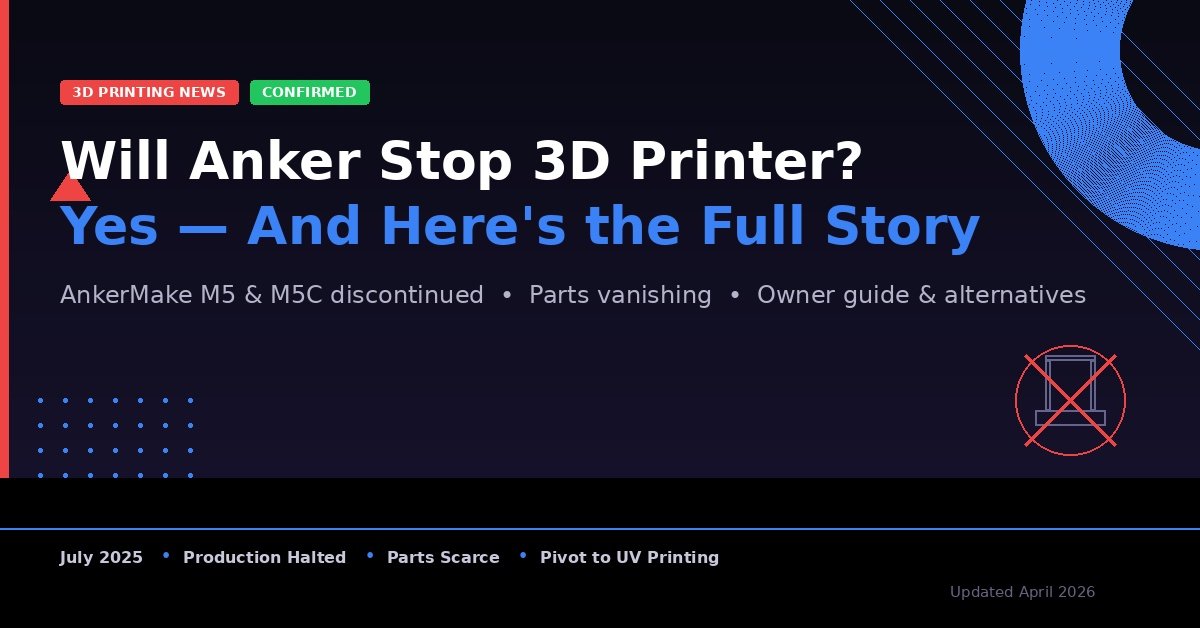 Will Anker Stop 3D Printer – Confirmed: AnkerMake M5 and M5C discontinued, parts vanishing, owner guide and alternatives