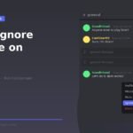Discord Ignore feature guide showing chat interface with ignored message placeholders and right-click menu highlighting Ignore