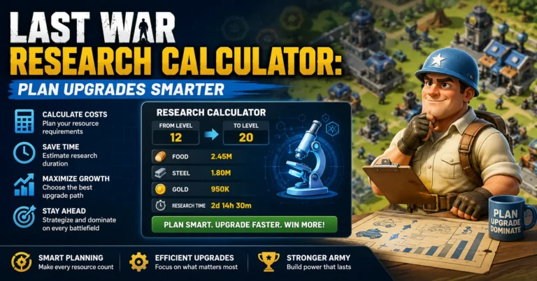 Last War Research Calculator