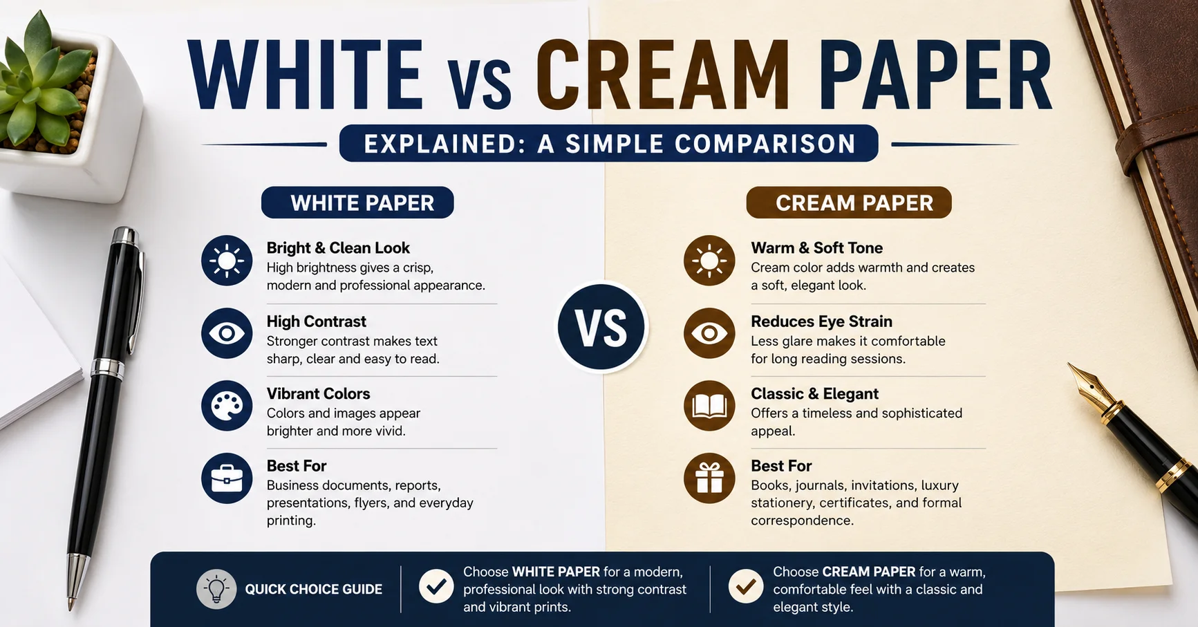 White vs Cream Paper