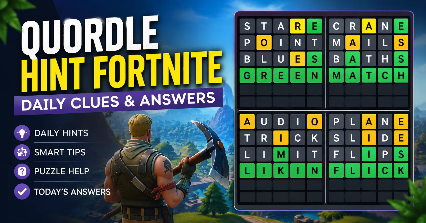 Quordle Hint Fortnite